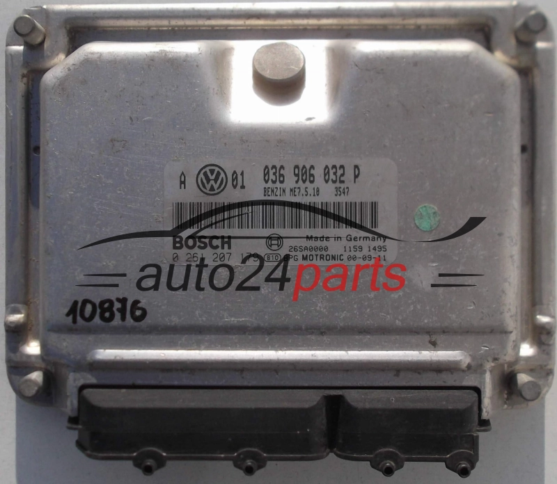 KOMPUTER STEROWNIK SILNIKA VW VOLKSWAGEN GOLF BORA 1.4 AXP 036906032P, 036 906 032 P, BOSCH 0261207179, 0 261 207 179, BENZIN ME7.5.10