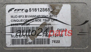 KOMPUTER STEROWNIK SILNIKA FIAT 500 1.3 JTD MAGNETI MARELLI MJD 6F3.B1,  FGP 51812865