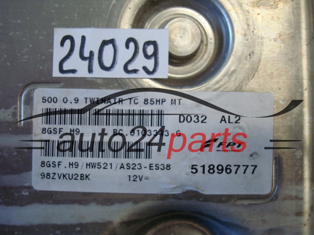 KOMPUTER STEROWNIK SILNIKA FIAT 500 MAGNETI MARELLI 8GSF.H9, 8GSFH9, FPT 51896777, BC.0103343.G, BC0103343G