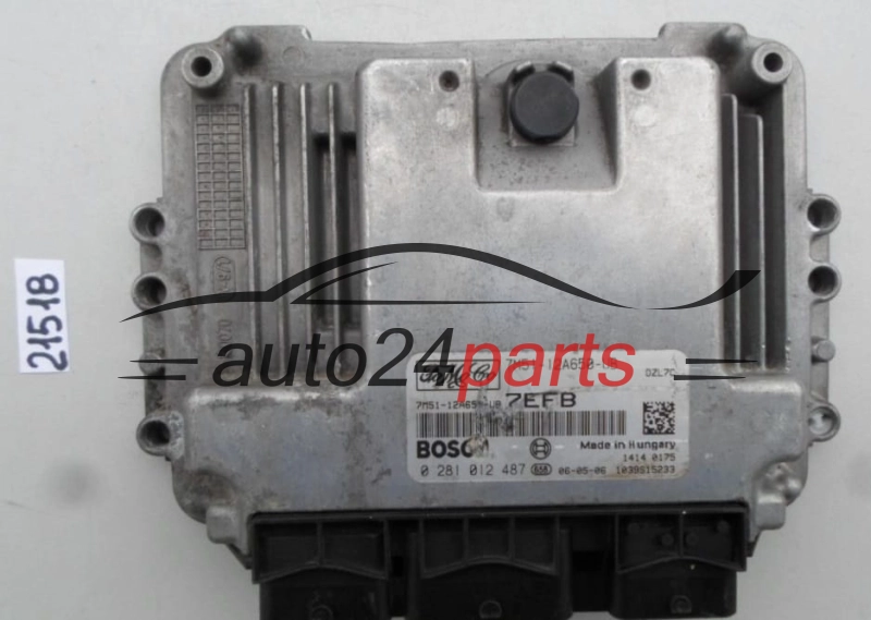 KOMPUTER STEROWNIK SILNIKA FORD FOCUS 1.6 TDCI BOSCH 0 281 012 487, 0281012487, FoMoCo 7M51-12A650-UB, 7M5112A650UB, 7EFB
