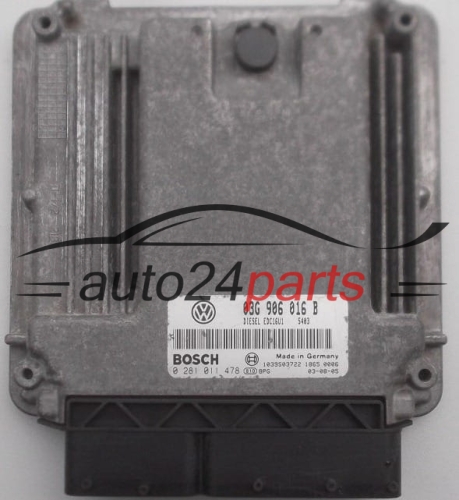 ECU CENTRALITA DE MOTOR  VOLKSWAGEN GOLF 1.9 TDI BOSCH  0281011478, 03G 906 016 B,  EDC16U1
