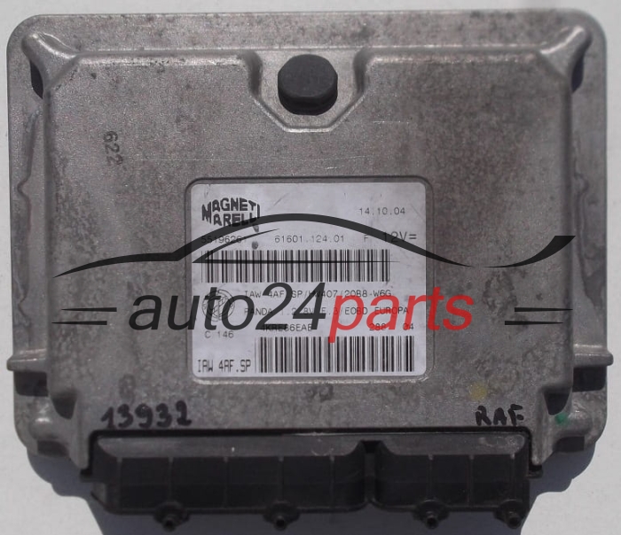 KOMPUTER STEROWNIK SILNIKA FIAT PANDA 1.2, IAW 4AF.SP, IAW4AFSP, 61601.124.01, 6160112401, 55196261, 61601.124.00, 6160112400, 55190098