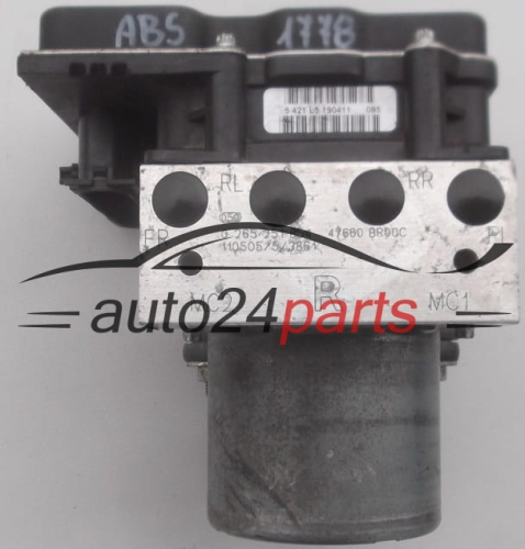 POMPE HYDRAULIQUE ET CALCULATEUR d'ABS NISSAN QASHQAI BOSCH 0 265 251 854,  47660 BR00C,  0 265 951 743