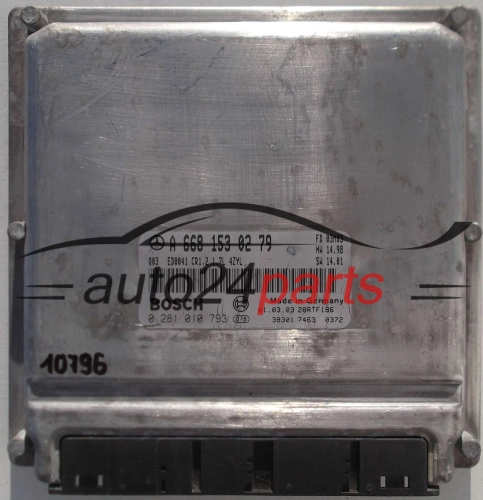 KOMPUTER STEROWNIK SILNIKA MERCEDES A170 1.7 CDI BOSCH 0281010793, 0 281 010 793, A6681530279, A 668 153 02 79, 6681530279, ED0041 CR1.2 FD 02M02 -  10796, 11395, 11782
