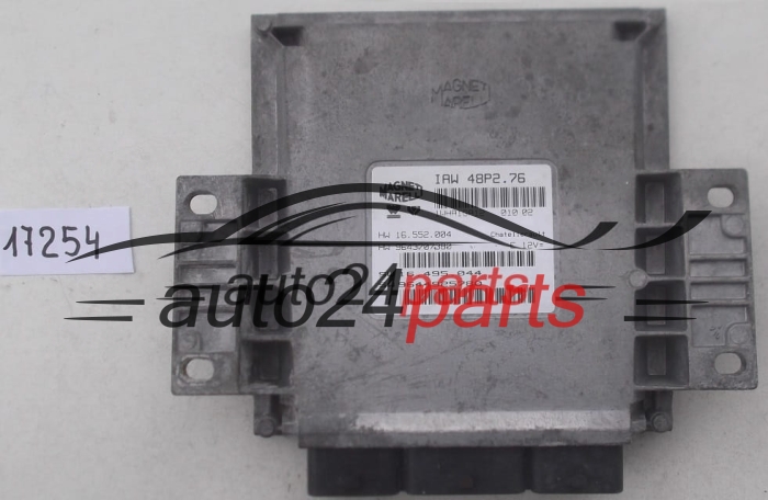 CALCULATEUR MOTEUR PEUGEOT 206 MAGNETI MARELLI IAW 48P2.76, IAW48P276, HW 16.552.004, 16552004, 9643707380, SW 16.495.044, 16495044, 9644925780 