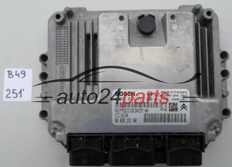 KOMPUTER STEROWNIK SILNIKA PEUGEOT 307 1.6 HDI BOSCH 0 281 013 331, 0281013331, 96 622 131 80, 9662213180, 9653958980, EDC16C34