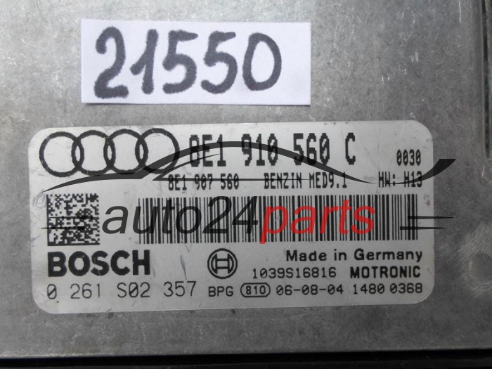 AUDI RS4 4.2 BOSCH 0 261 S02 357, 0261S02357, 8E1 910 560 C, 8E1910560C, MED9.1