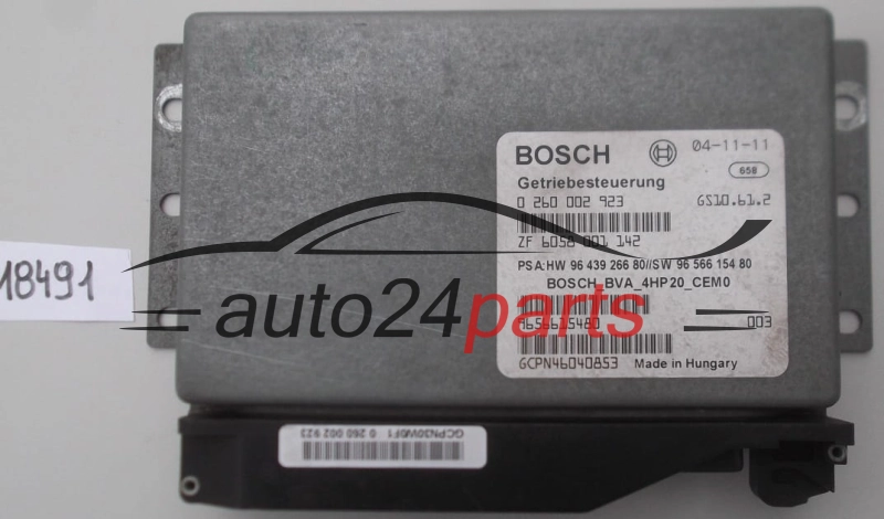 STEROWNIK SKRZYNI AUTOMATYCZNEJ PEUGEOT 407, BOSCH 0 260 002 923, 0260002923, ZF6058001142