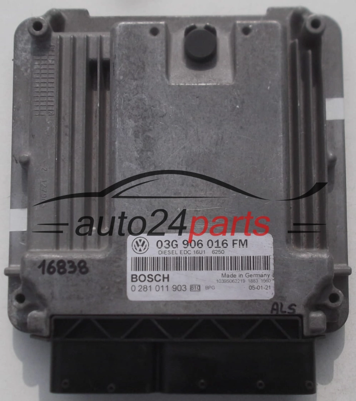 CALCULATEUR MOTEUR VOLKSWAGEN GOLF JETTA 2.0 TDI BOSCH 0 281 011 903, 0281011903, 03G906016FM