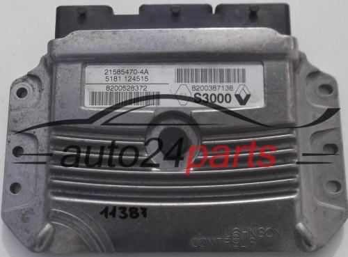 ECU CENTRALITA DE MOTOR RENAULT MEGANE 1.6 16V JOHNSON CONTROLS 21585470-4A, 215854704A, 8200528372, 8200387138