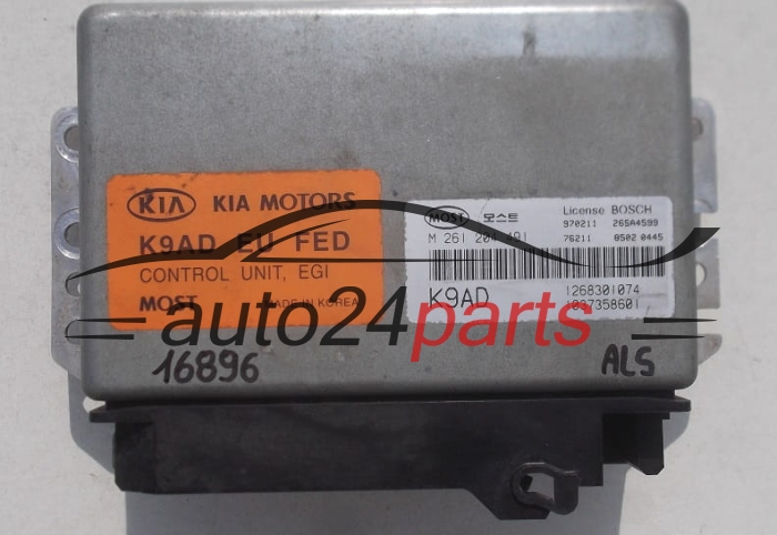MOTORSTEUERGERÄT ECU STEUERGERAT KIA CLARUS BOSCH M 261 204 491, M261204491, 0261204491, 1268301074, K9AD, 1037358601