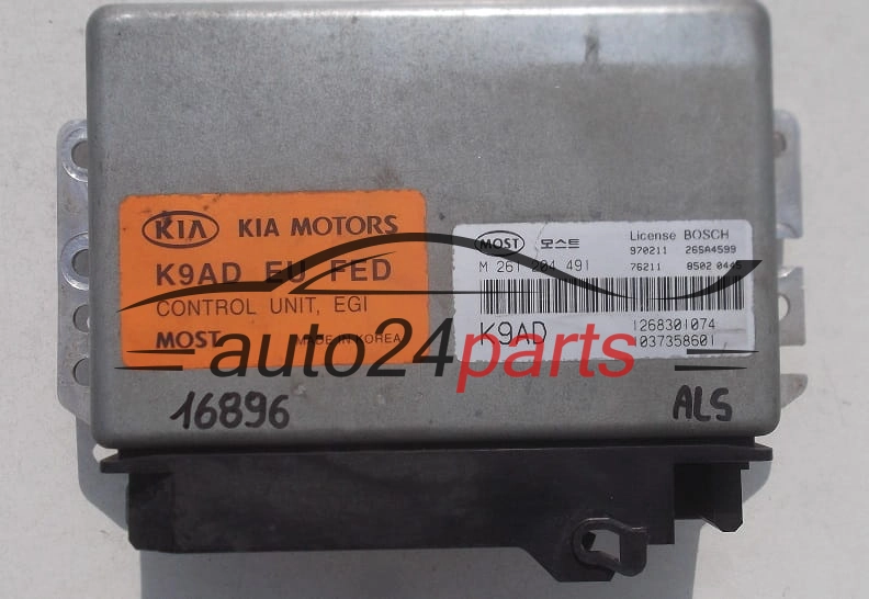 MOTORSTEUERGERÄT ECU STEUERGERAT KIA CLARUS BOSCH M 261 204 491, M261204491, 0261204491, 1268301074, K9AD, 1037358601