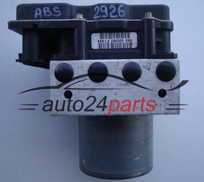 POMPE HYDRAULIQUE ET CALCULATEUR d'ABS OPEL MERIVA CORSA BOSCH 0 265 234 093, 0265234093, 13190879, 0265950350