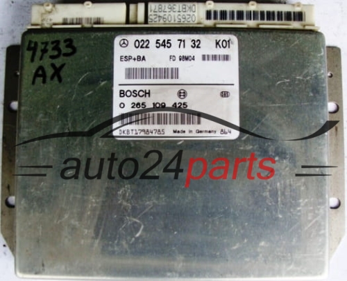 STEUERGERAT ABS ESP+BA MERCEDES W168 A0225457132, 0225457132, A 022 545 71 32 BOSCH 0265109425, 0 265 109 425
