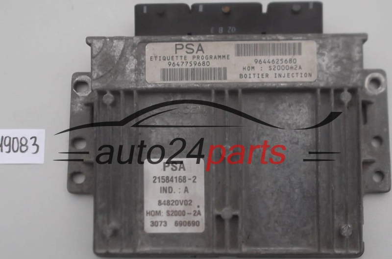 KOMPUTER STEROWNIK SILNIKA PEUGEOT 206 1.4 9647759680, SAGEM 21584168-2, 215841682