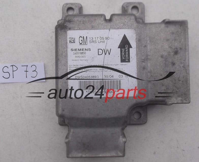 STEROWNIK MODUL PODUSZEK POWIETRZNYCH OPEL VECTRA C SIGNUM GM 13 17 05 90 DW