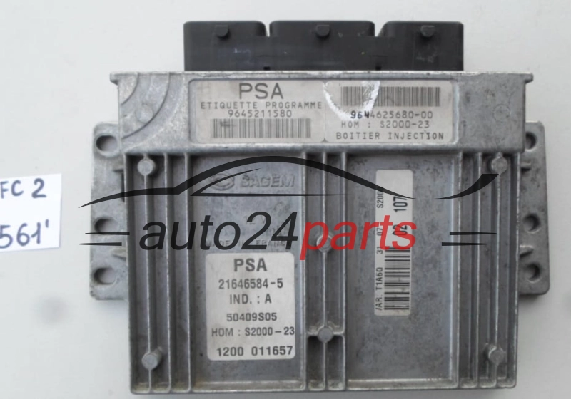 PEUGEOT 206 1.4 PSA SAGEM 9645211580, 9644625680-00 HOM S2000-23 21646584-5 50409S05