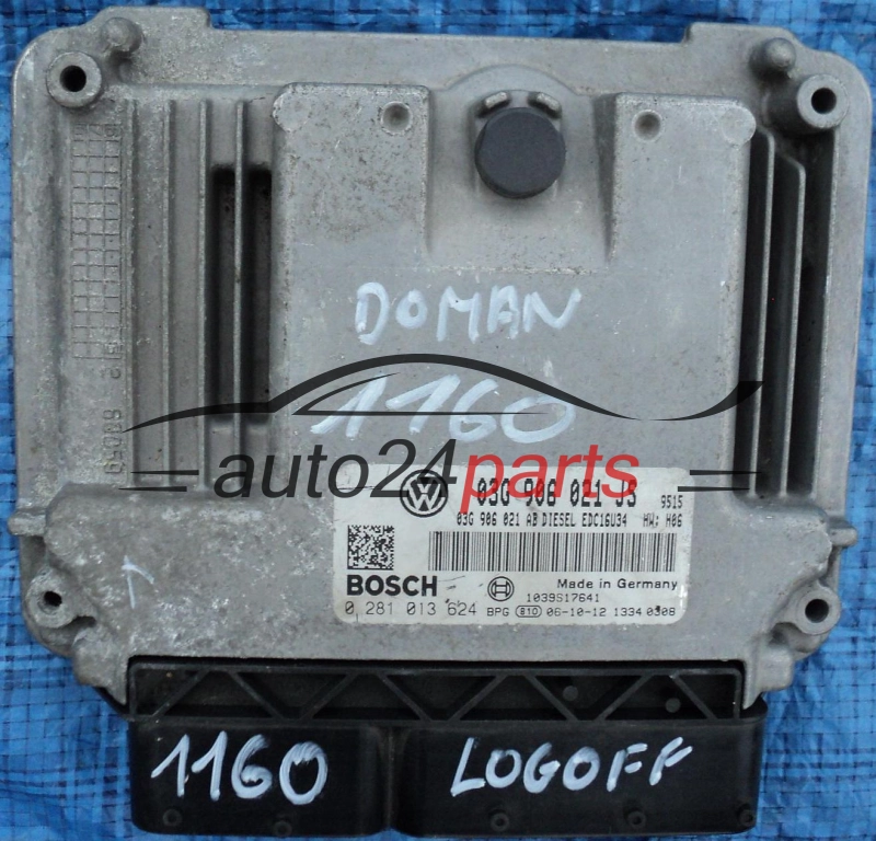 Sterownik silnika SEAT LEON 1.9 TDI BLS 03G906021JS 0281013624 EDC16U34 1039S17641 -