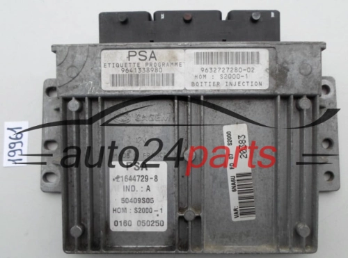 KOMPUTER STEROWNIK SILNIKA CITROEN XSARA PICASSO 1.8 Sagem 21644729-8, 216447298, PSA 9641338980, 9632727280-02