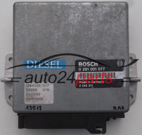 KOMPUTER STEROWNIK SILNIKA BMW E34 525 2.4 TD BOSCH 0281001077, 0 281 001 077, 2242211, 2 242 211 - 