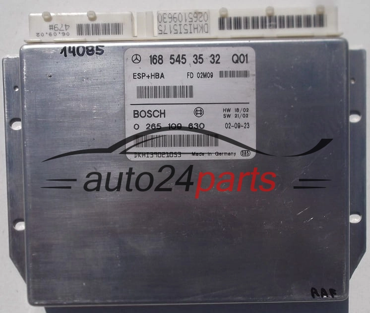 A1685453532, 1685453532, A 168 545 35 32 BOSCH 0265109630, 0 265 109 63