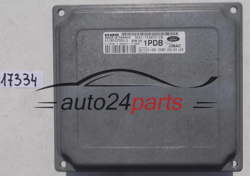ECU ENGINE CONTROLLER FORD FIESTA 1.25 3S61-12A650-CB 1PDB