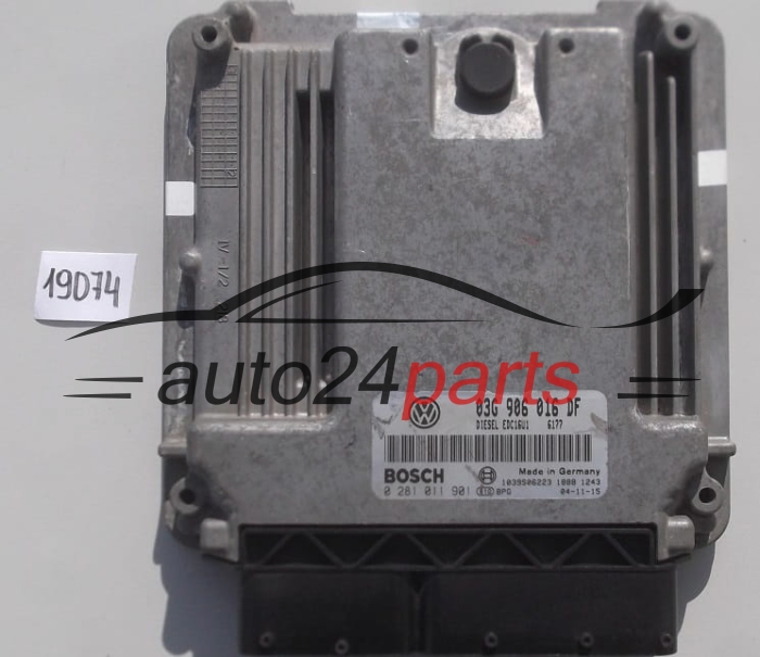 KOMPUTER STEROWNIK SILNIKA VW VOLKSWAGEN GOLF 1.9 TDI BOSCH 0 281 011 901, 0281011901, 03G 906 016 DF, 03G906016DF, EDC16U1