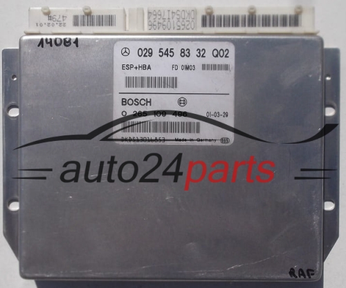 CENTRALITA DE MOTOR ESP+HBA MERCEDES W168 A KLASA BOSCH 0 265 109 496, 0265109496, 029 545 83 32, 0295458332 