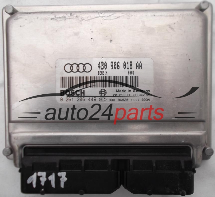 MOTORSTEUERGERÄT ECU STEUERGERÄT AUDI A4 A6 1.8T 1.8 TURBO QUATTRO 4B0906018AA, 4B0 906 018 AA, BOSCH 0261206449, 0 261 206 449