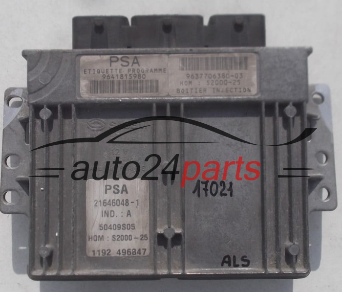 KOMPUTER STEROWNIK SILNIKA PEUGEOT 206 1.4 SAGEM 21646048-1 