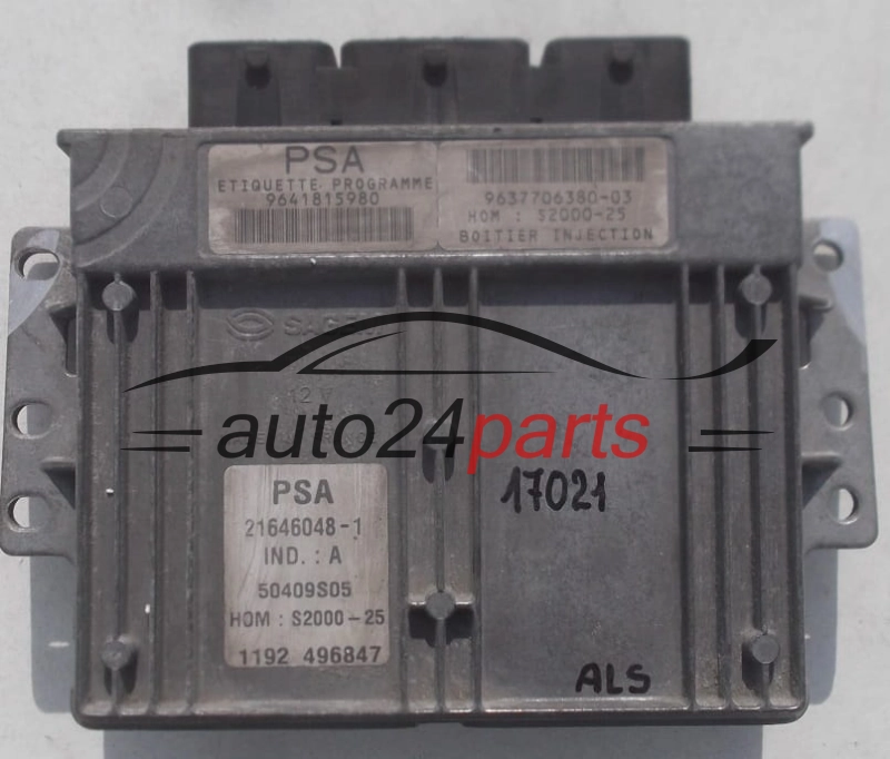 KOMPUTER STEROWNIK SILNIKA PEUGEOT 206 1.4 SAGEM 21646048-1 