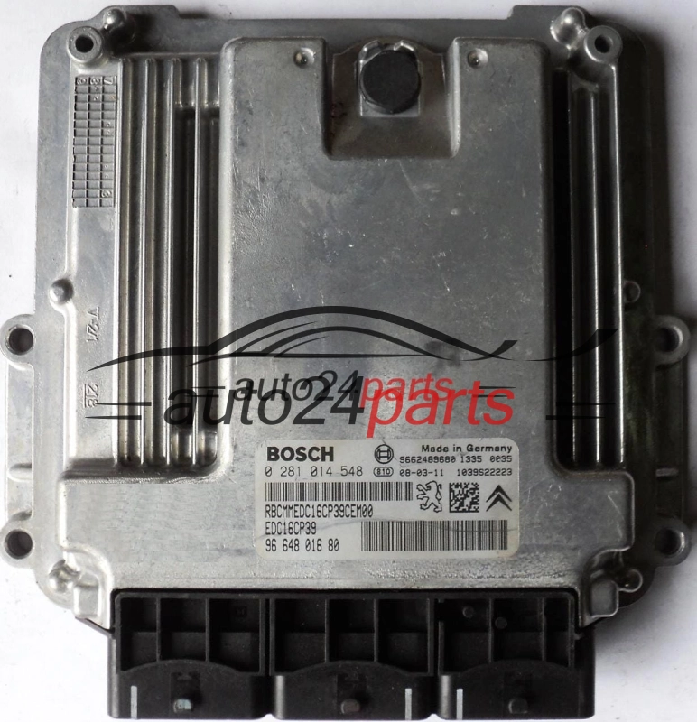 MOTORSTEUERGERÄT ECU STEUERGERÄT  CITROEN PEUGEOT 2.2 HDI BOSCH 0 281 014 548, 96 648 016 80