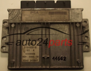 MOTORSTEUERGERÄT ECU STEUERGERAT PEUGEOT 206 21645920-6, 216459206, 9643752480 