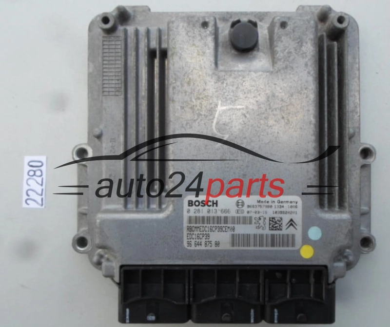 KOMPUTER STEROWNIK SILNIKA CITROEN PEUGEOT 2.2 HDI BOSCH 0 281 013 666, 0281013666, 96 644 875 80, 9664487580