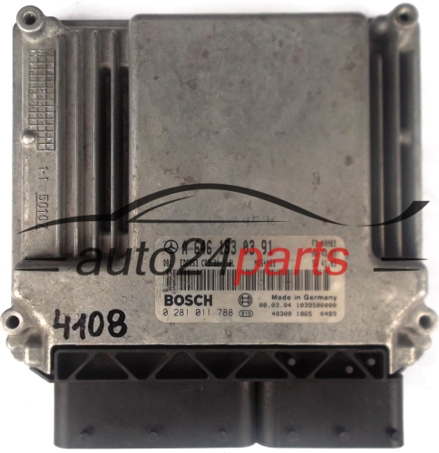 KOMPUTER STEROWNIK SILNIKA MERCEDES W203 C200 2.2 CDI A6461530391, 6461530391, A 646 153 03 91 BOSCH 0281011788, 0 281 011 788 