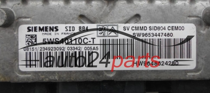 ECU CENTRALITA DE MOTOR  CITROEN C3 1.4 HDI SIEMENS 5WS40110C-T,  SW 9653447480, HW 9648624280