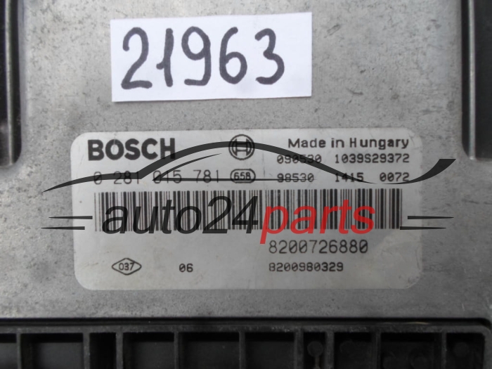 KOMPUTER STEROWNIK SILNIKA RENAULT LAGUNA 2.0 DCI BOSCH 0 281 015 781, 0281015781, 8200726880, 8200980329