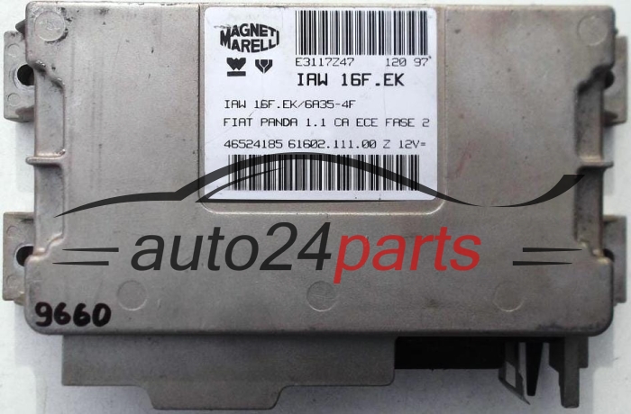 KOMPUTER STEROWNIK SILNIKA FIAT PANDA UNO 1.1, IAW 16F.EK, IAW16FEK, IAW 16F.EK/6A35-4F, 46524185, 61602.111.00 