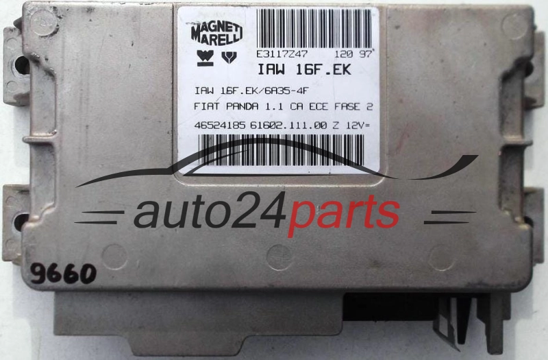KOMPUTER STEROWNIK SILNIKA FIAT PANDA UNO 1.1, IAW 16F.EK, IAW16FEK, IAW 16F.EK/6A35-4F, 46524185, 61602.111.00 