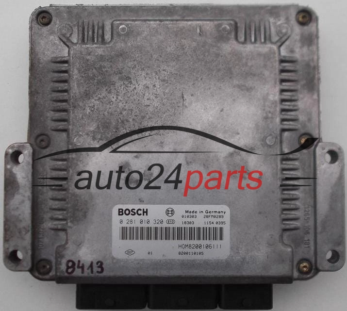CALCULATEUR MOTEUR RENAULT MASTER 2.2 DCI BOSCH 0 281 010 320,  HOM 8200106111, 8200110105