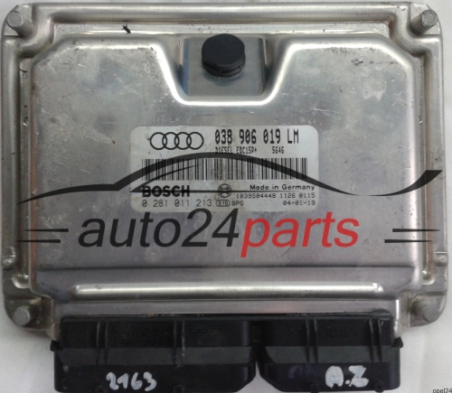 MOTORSTEUERGERÄT ECU STEUERGERÄT AUDI A6 1.9 TDI 038906019LM, 038 906 019 LM, BOSCH 0 281 011 213, 0281011213, DIESEL EDC15P+ 5646, 1039S04448