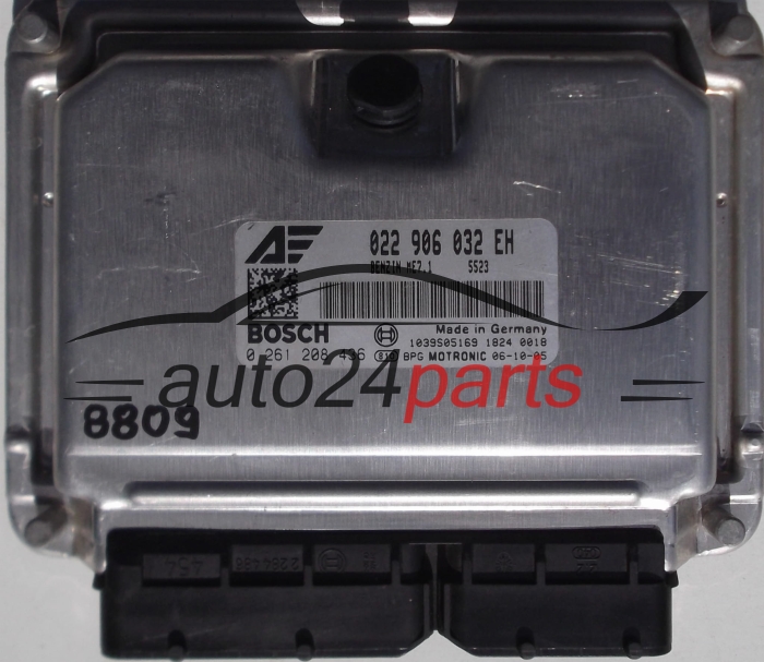 KOMPUTER STEROWNIK SILNIKA VW VOLKSWAGEN GOLF VI, BOSCH 0 261 208 436, 0261208436, 022 906 032 EH, 022906032EH, ME7.1