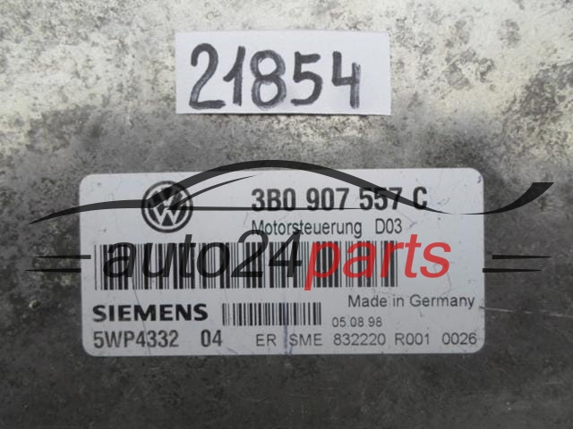 KOMPUTER STEROWNIK SILNIKA VW VOLKSWAGEN PASSAT 1.6 AHL 3B0907557C, 3B0 907 557 C, SIEMENS 5WP4332 04