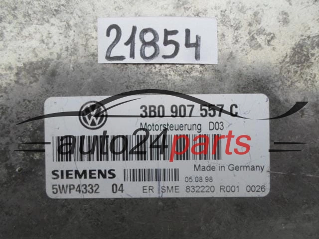 KOMPUTER STEROWNIK SILNIKA VW VOLKSWAGEN PASSAT 1.6 AHL 3B0907557C, 3B0 907 557 C, SIEMENS 5WP4332 04