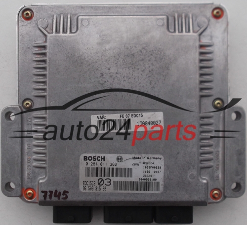 KOMPUTER STEROWNIK SILNIKA PEUGEOT, CITROEN C5 2.2 HDI, BOSCH 0 281 011 362, BOSCH 0281011362, 96 509 315 80, 9650931580 -