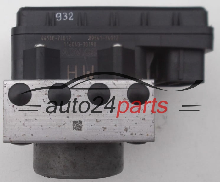 POMPE HYDRAULIQUE ET CALCULATEUR d'ABS TOYOTA ADVICS 44540-74012,  89541-74012,  116040-30190