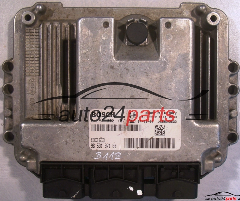 CALCULATEUR MOTEUR PEUGEOT 206 1.4 HDI BOSCH 0281010707, 0 281 010 707, 9653197180, 96 531 971 80, 9647785580, EDC16C3 82 SOFT 1039S03623