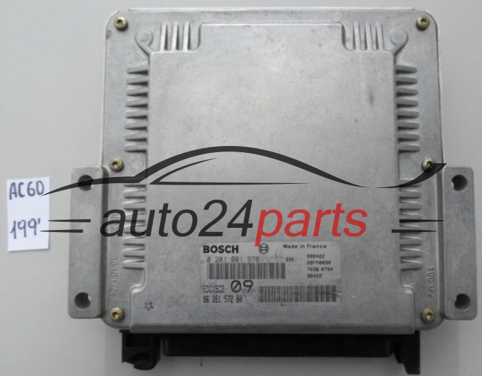 KOMPUTER STEROWNIK SILNIKA PEUGEOT 2.0 HDI BOSCH 0 281 001 978, 0281001978, 96 351 572 80, 9635157280