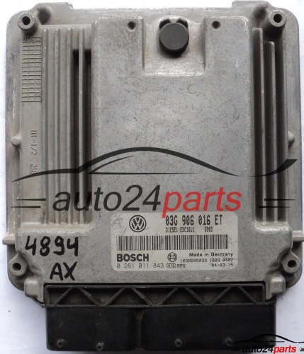 ECU CENTRALITA DE MOTOR VW VOLKSWAGEN GOLF 2.0 TDI 03G906016ET, 03G 906 016 ET, BOSCH 0281011843, 0 281 011 843, DIESEL EDC16U1 5803, 1039S05033