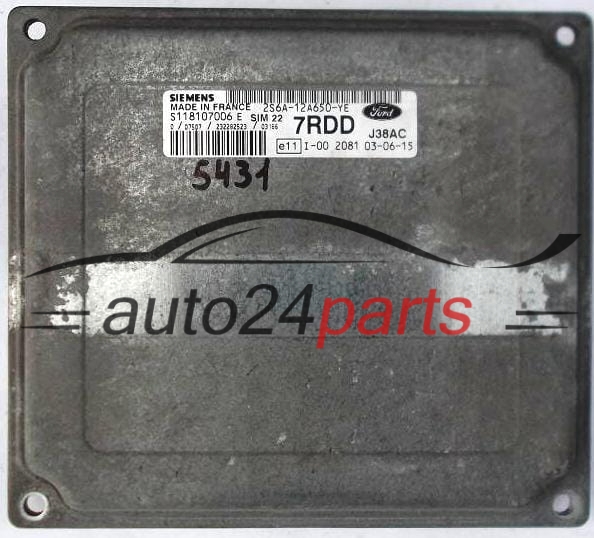 KOMPUTER STEROWNIK SILNIKA FORD FIESTA FUSION 1.4 SIEMENS SIM 22 S118107006E, S118107006 E, 2S6A-12A650-YE 7RDD, 2S6A12A650YE 
